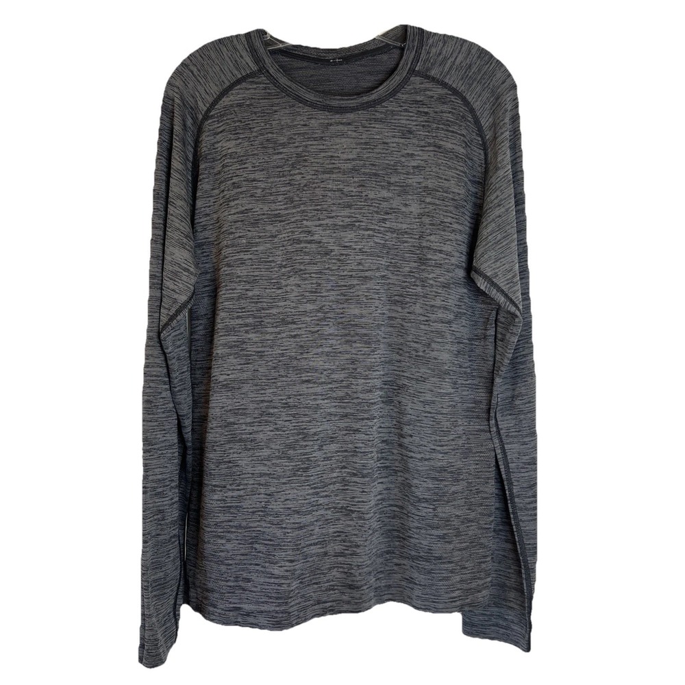 Lululemon Metal Vent Tech Long Sleeve Shirt‎ Mens Medium Grey Black Space Dye